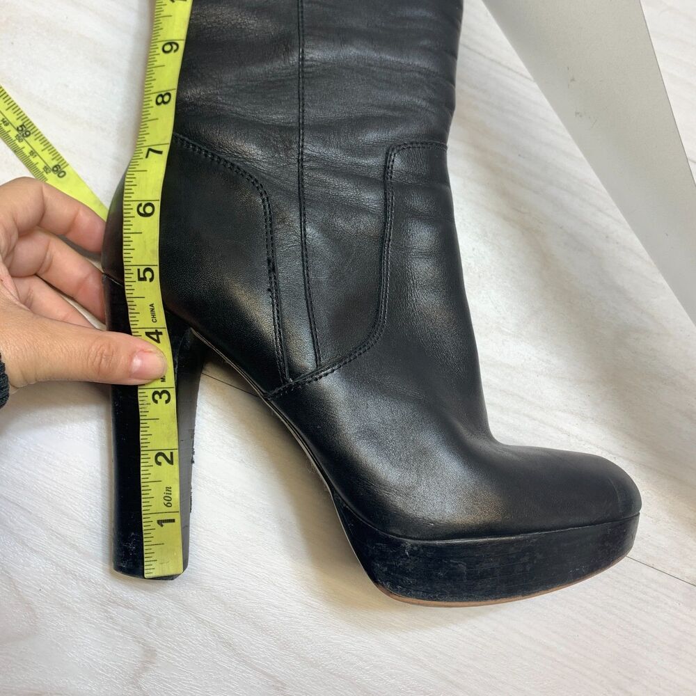 Michael Kors Lesly High-Heel Platform Tall Boots Women's Size 10M Black Leather - Picture 14 of 16